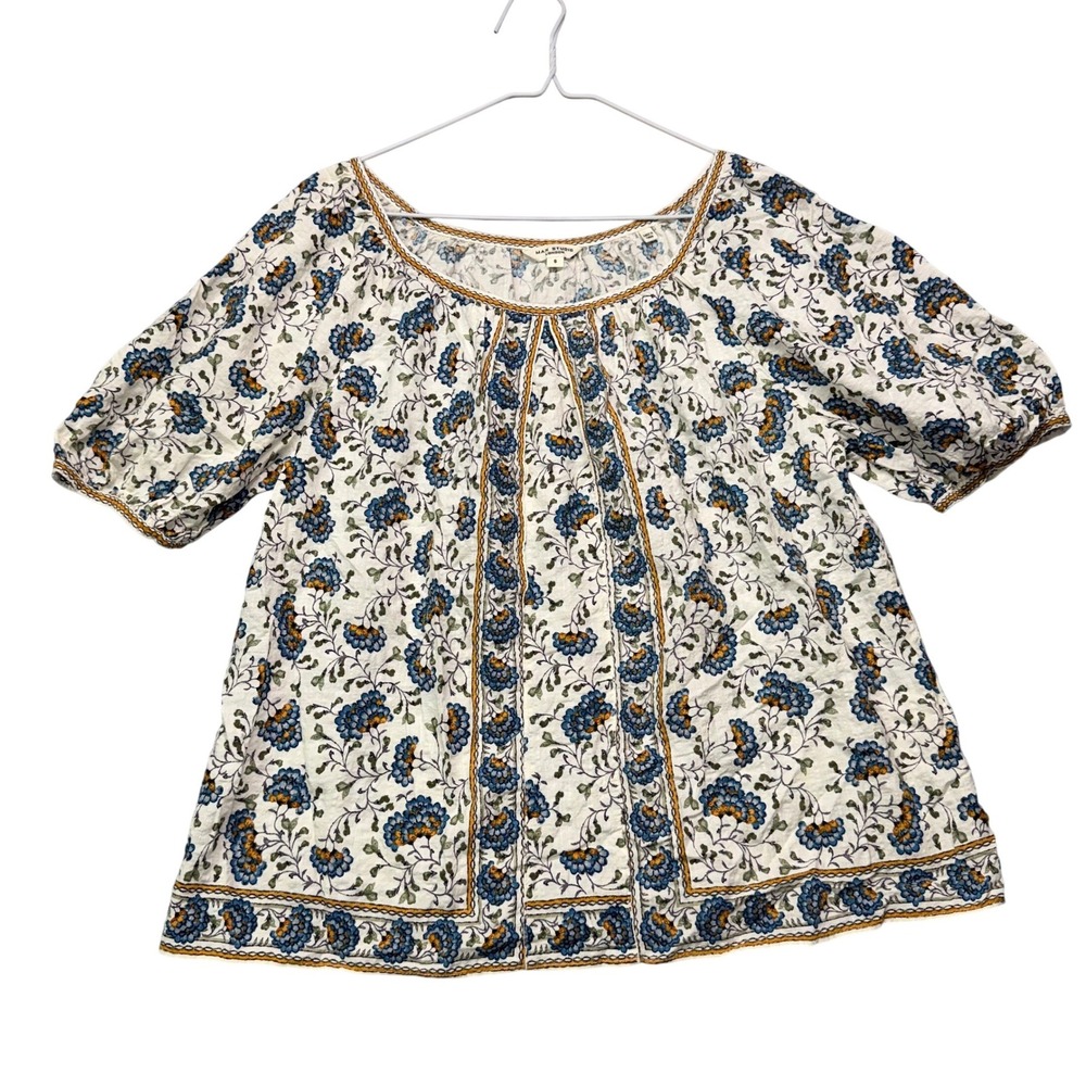 Modern Peasant Boho Blouse Size S Cottagecore Whimsigoth Anthropologie Style‎
